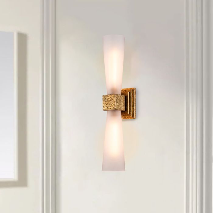 Kristy 2 lt Wall Light IP44 - Distressed Gold