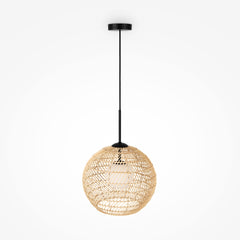 Cane Pendant Light- Black/ Beige Finish