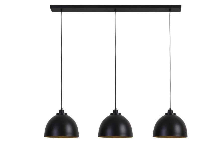 Kylie 3Lt Hanging Lamp - Matt Black & Gold Finish - Cusack Lighting