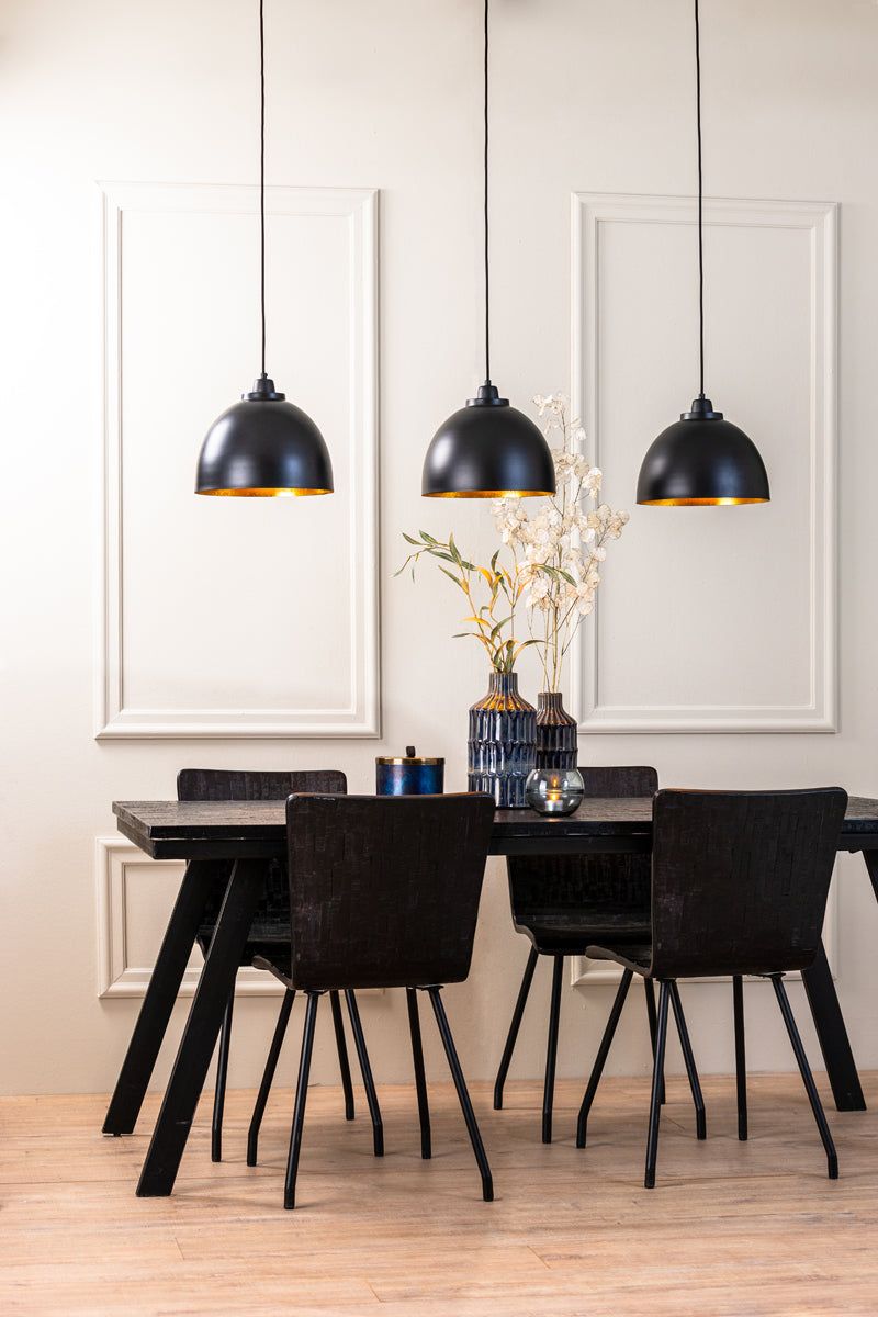 Kylie 3Lt Hanging Lamp - Matt Black & Gold Finish - Cusack Lighting