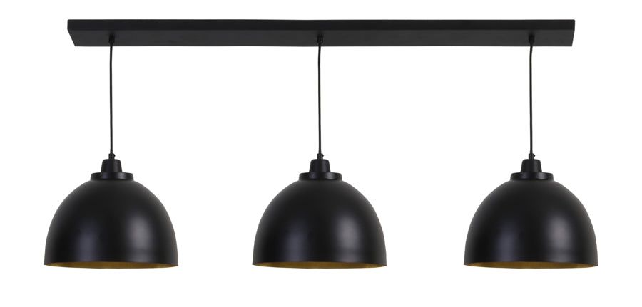 Kylie 3Lt Hanging Lamp - Matt Black & Gold Finish - Cusack Lighting