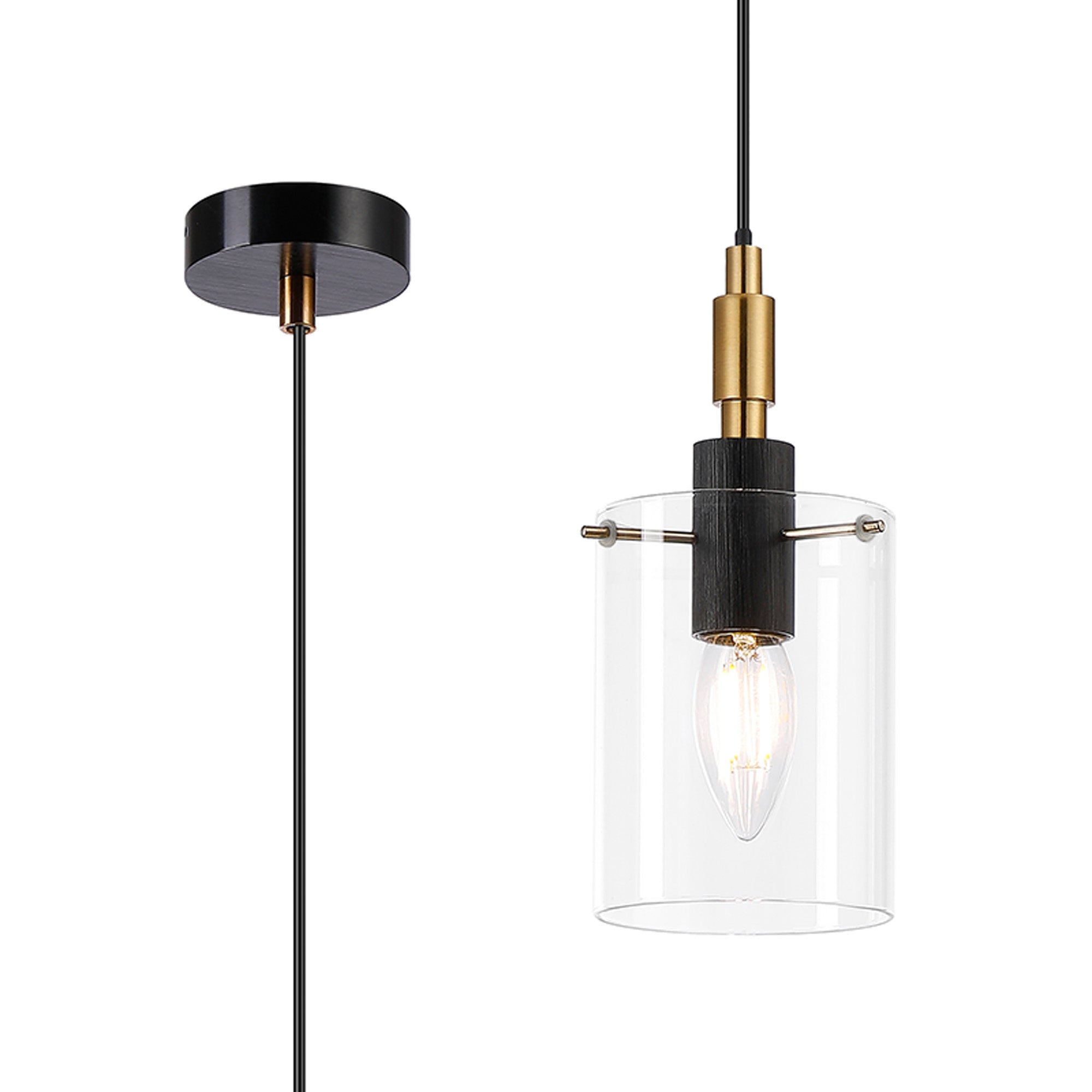 Rochford  Single Pendant Cylinder Glass IP44- Various Finishes