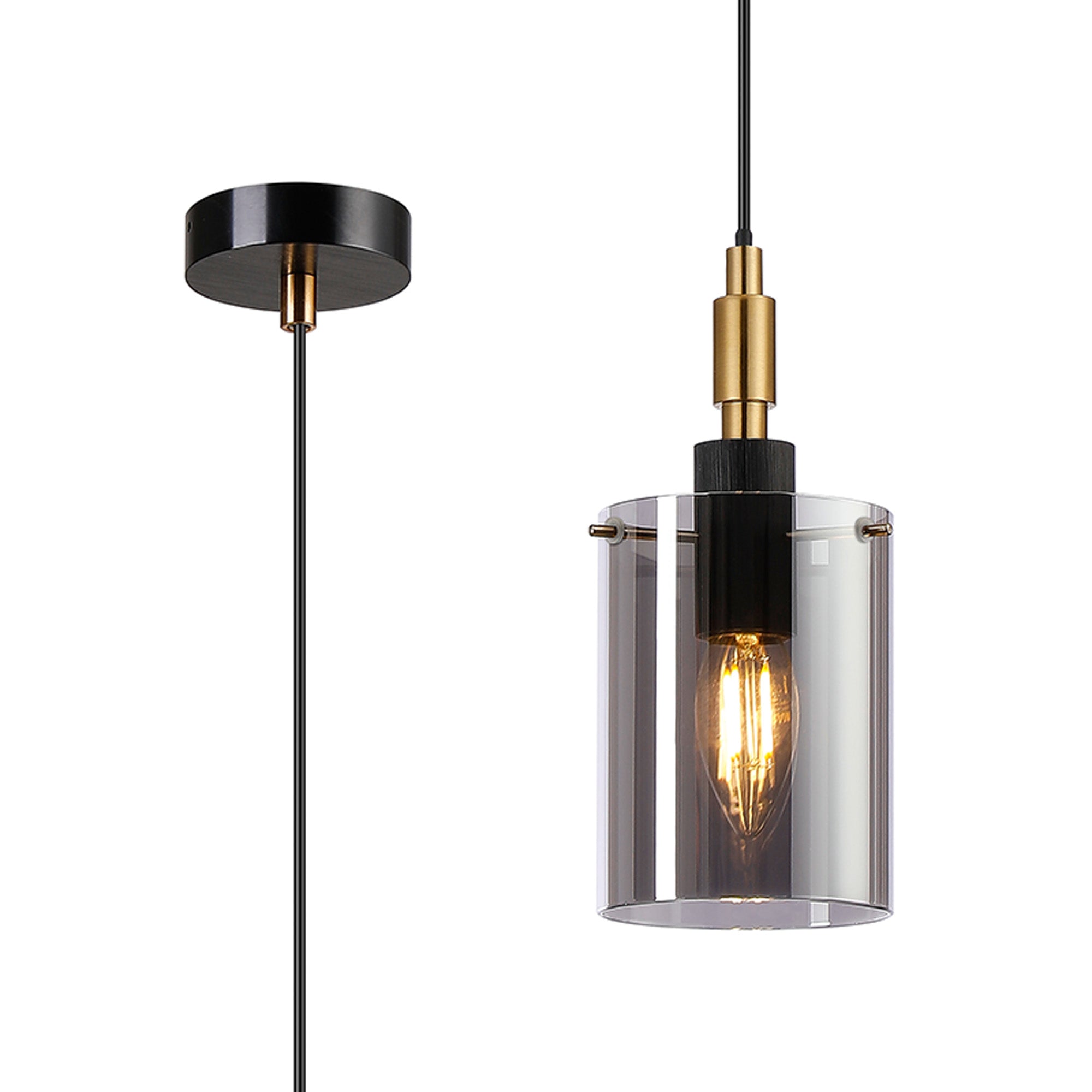 Rochford  Single Pendant Cylinder Glass IP44- Various Finishes