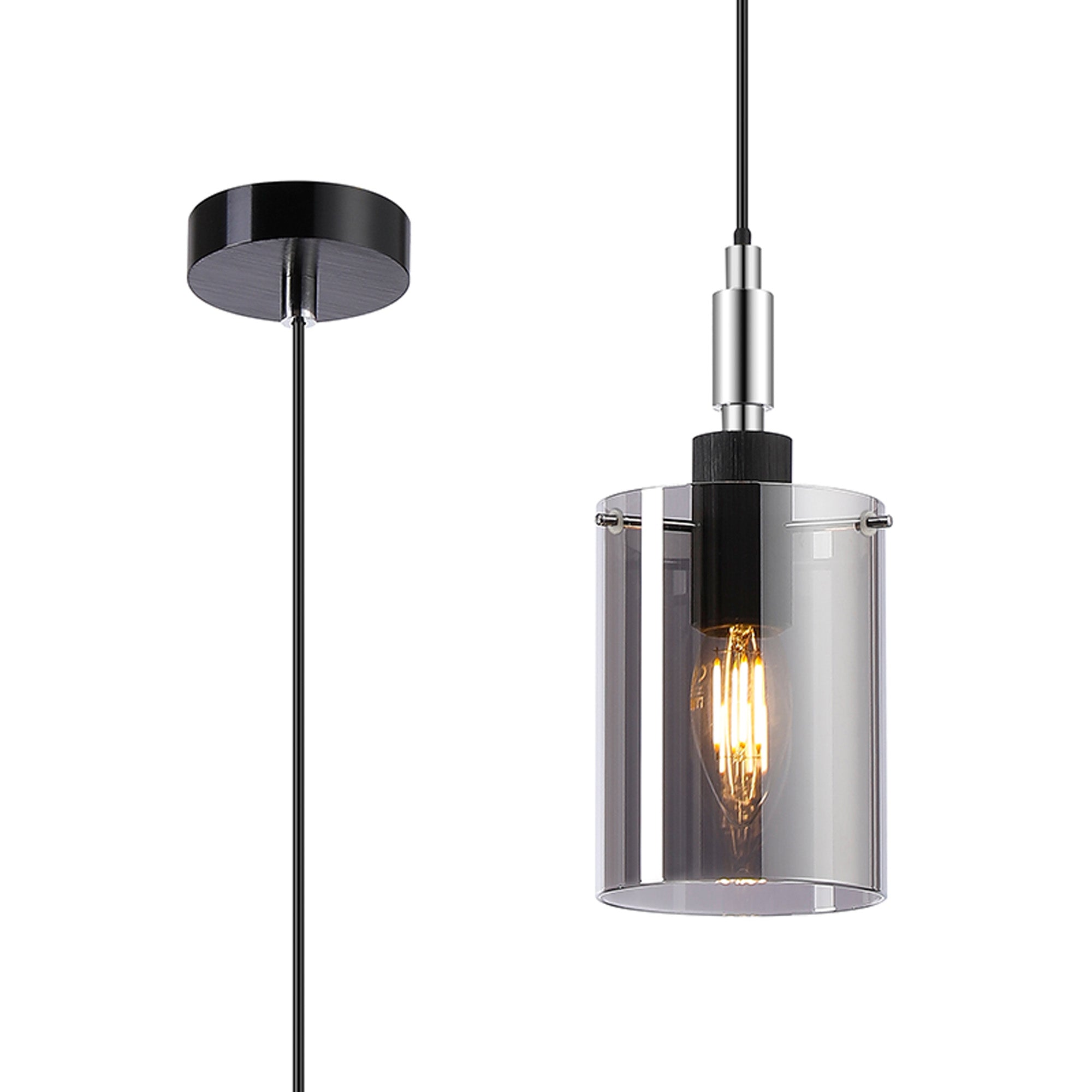 Rochford  Single Pendant Cylinder Glass IP44- Various Finishes