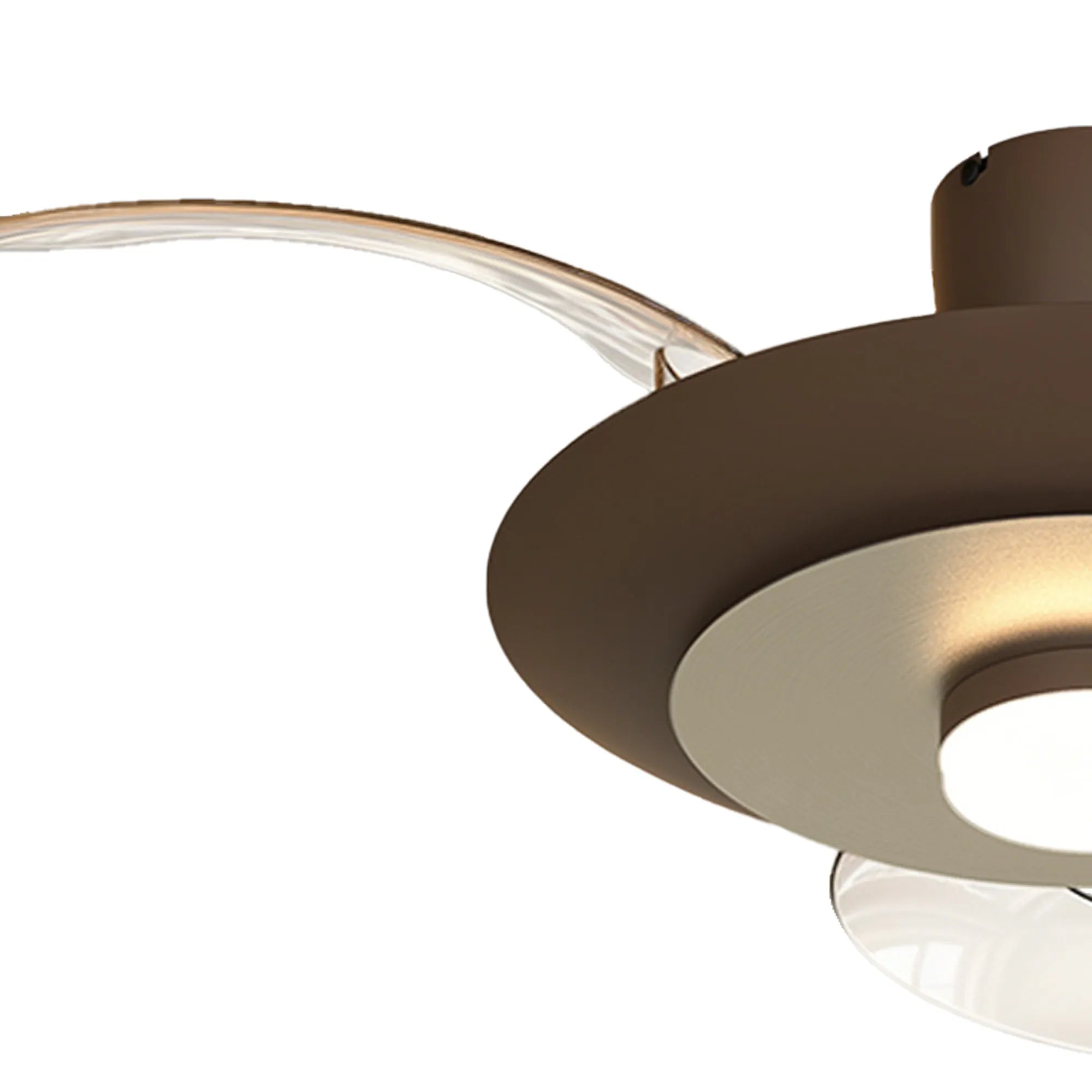 Kyoto 52cm LED Dimmable Ceiling Light With Built-In DC Fan- Coffee/ White