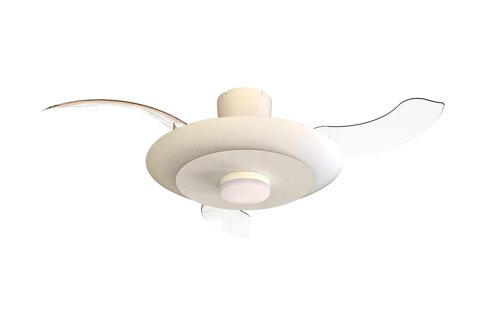 Kyoto 52cm LED Dimmable Ceiling Light With Built-In DC Fan- Coffee/ White