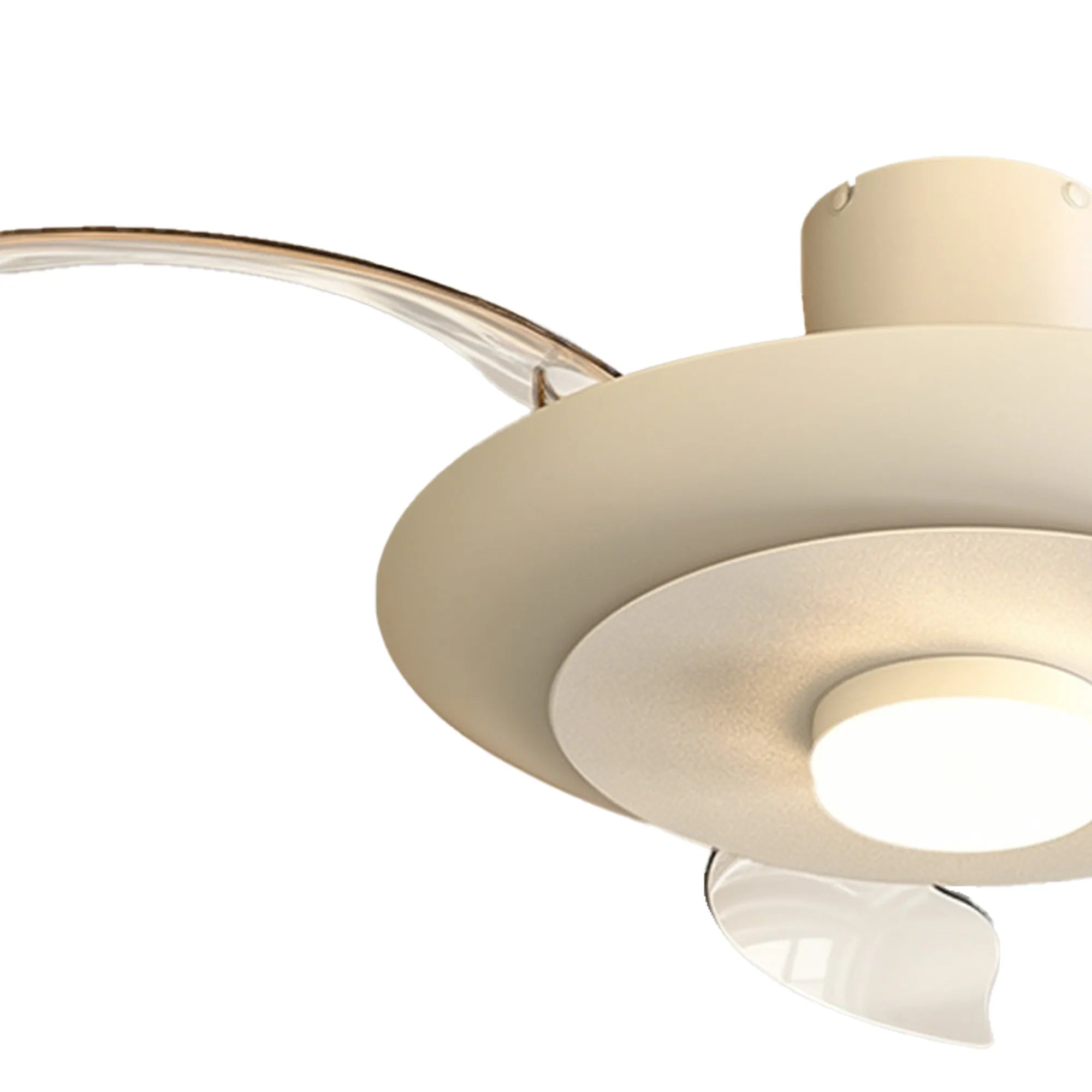 Kyoto 52cm LED Dimmable Ceiling Light With Built-In DC Fan- Coffee/ White