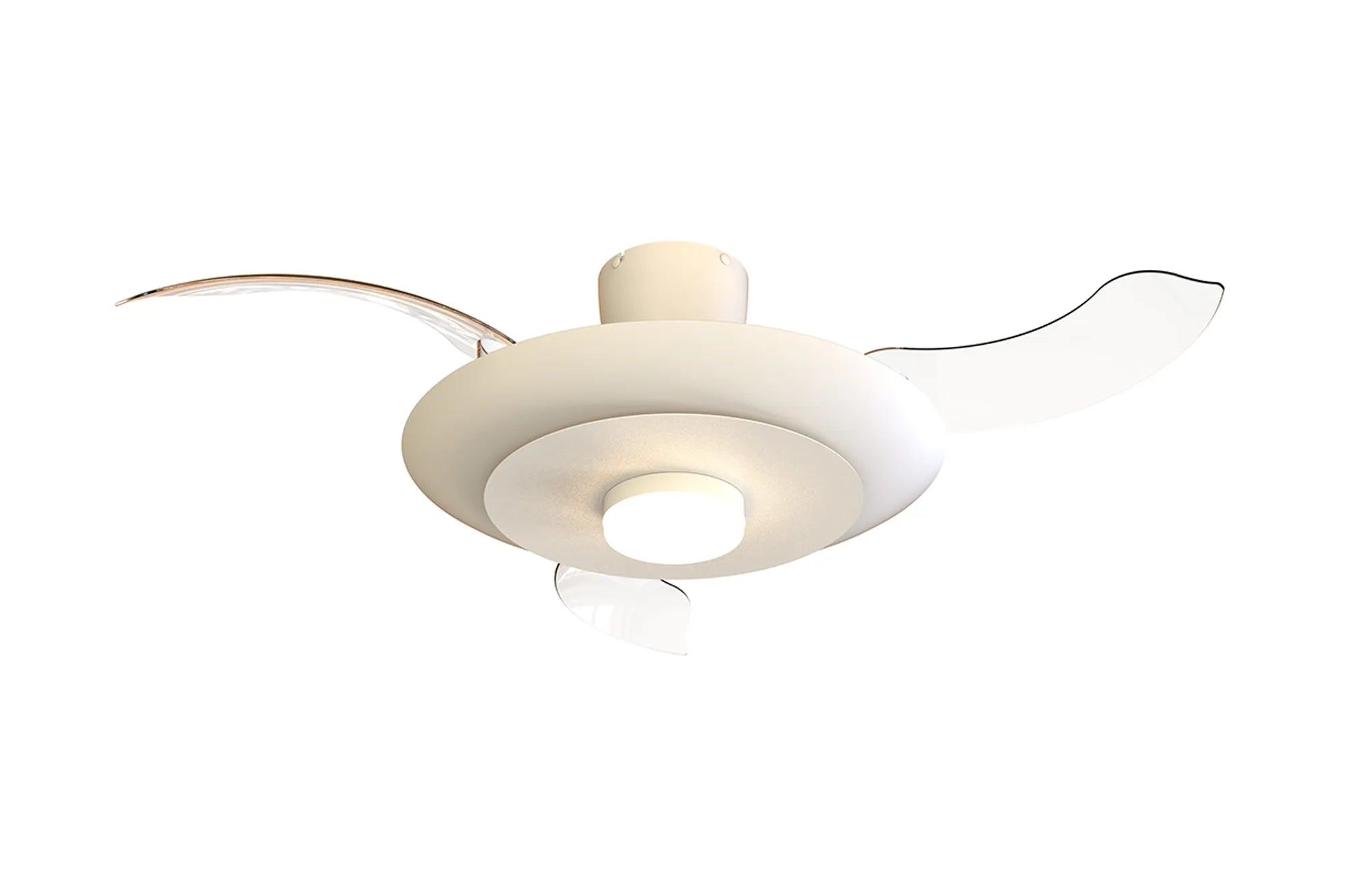 Kyoto 52cm LED Dimmable Ceiling Light With Built-In DC Fan- Coffee/ White