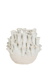 Kyral Vase - Ceramics Cream & White Finish