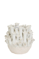 Kyral Vase - Ceramics Cream & White Finish