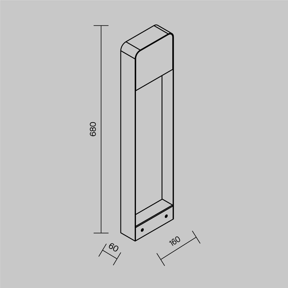 Porte Landscape LED Bollards lighting- Black/ Wood Finish