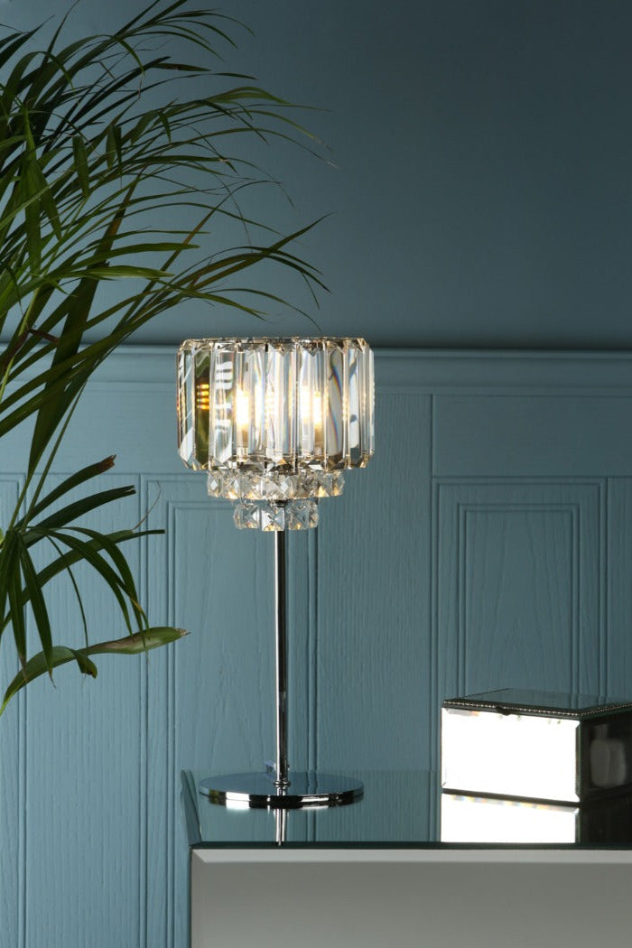 Vienna Table Lamp Crystal & Polished Chrome G9