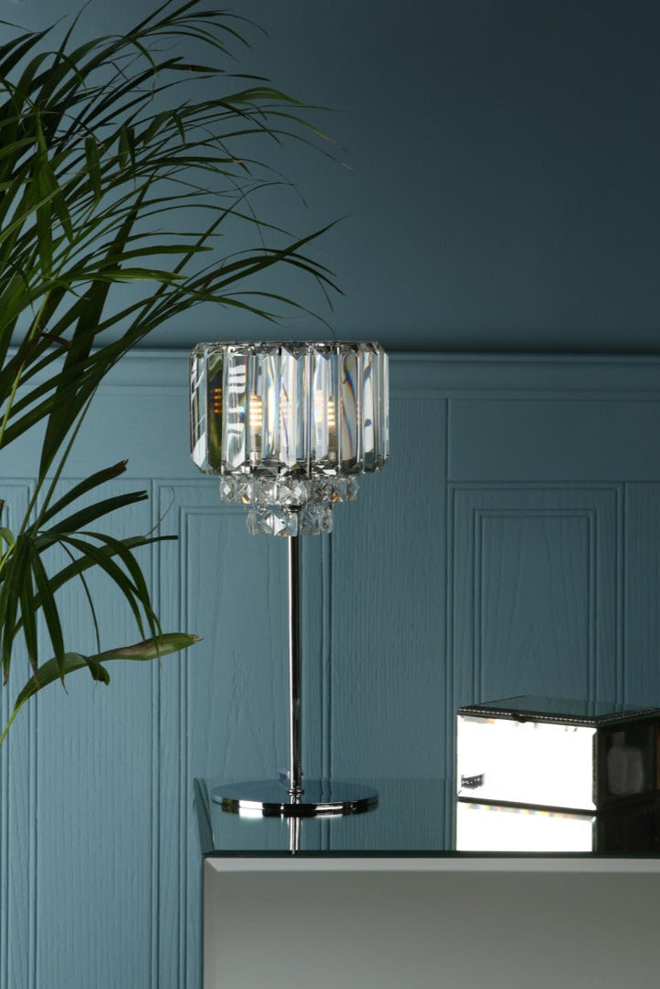 Vienna Table Lamp Crystal & Polished Chrome G9