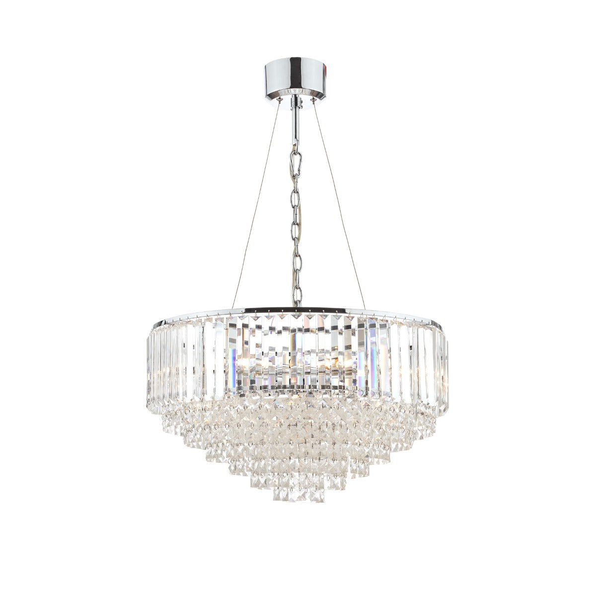 Vienna 9lt Chandelier Crystal & Polished Chrome G9