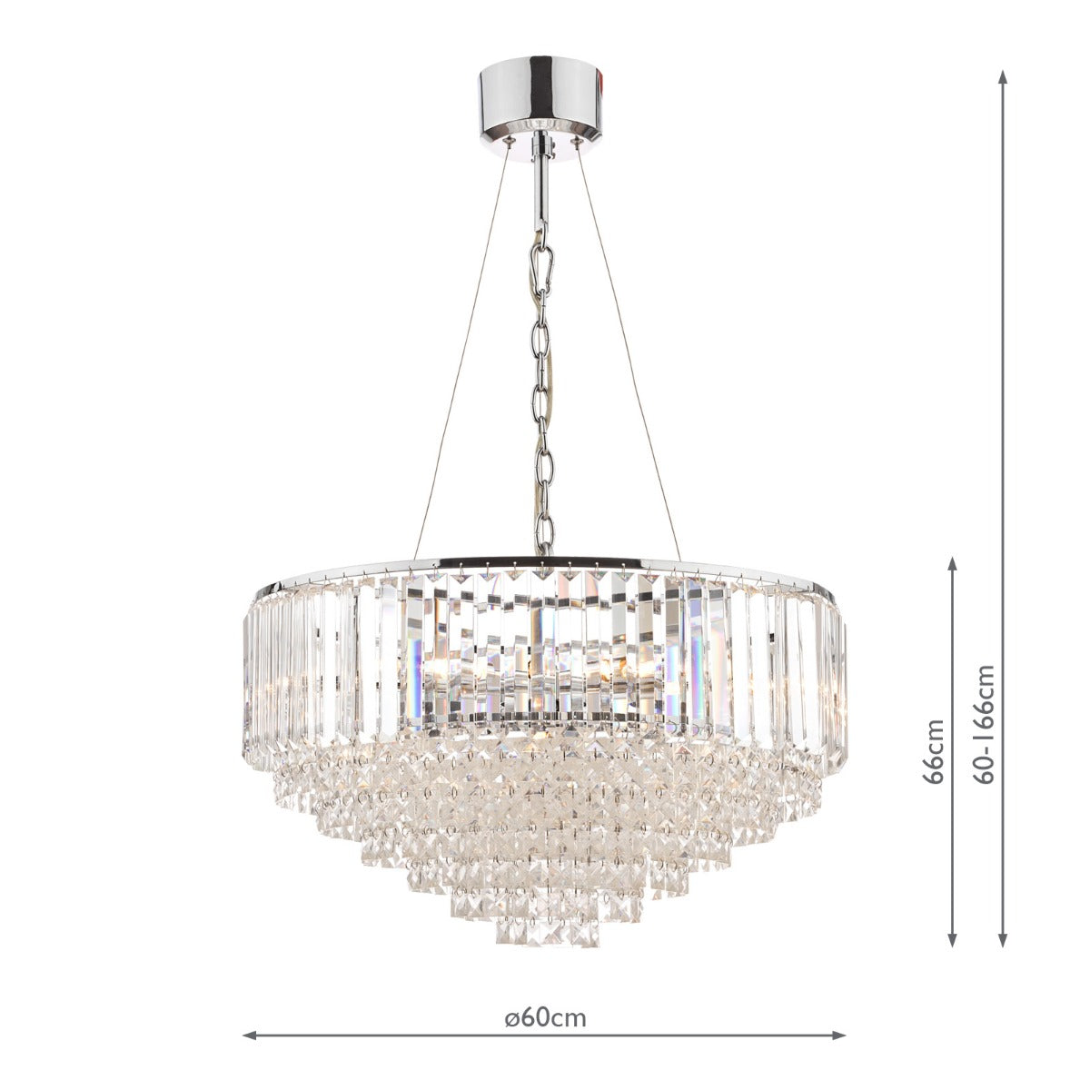Vienna 9lt Chandelier Crystal & Polished Chrome G9