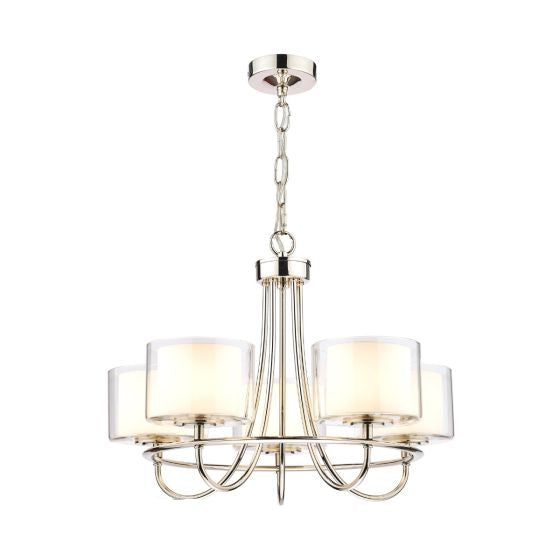 Southwell 3/5/9 Light Armed Pendant Antique Brass and Opal Glass