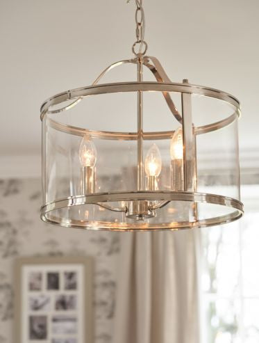 Harrington 3/5 Light Pendant Matt Black and Glass