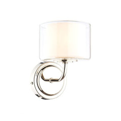 Southwell Wall Light Polished Nickel & Glass Shade