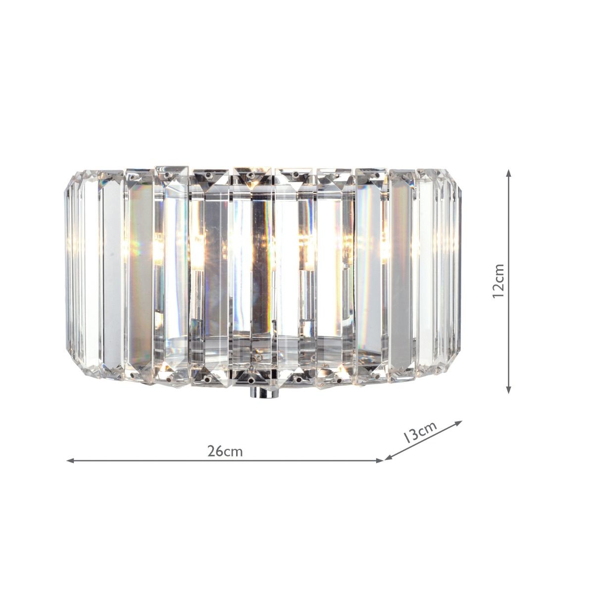 Fernhurst Wall Light - Crystal & Antique Brass and Polished Chrome Glass