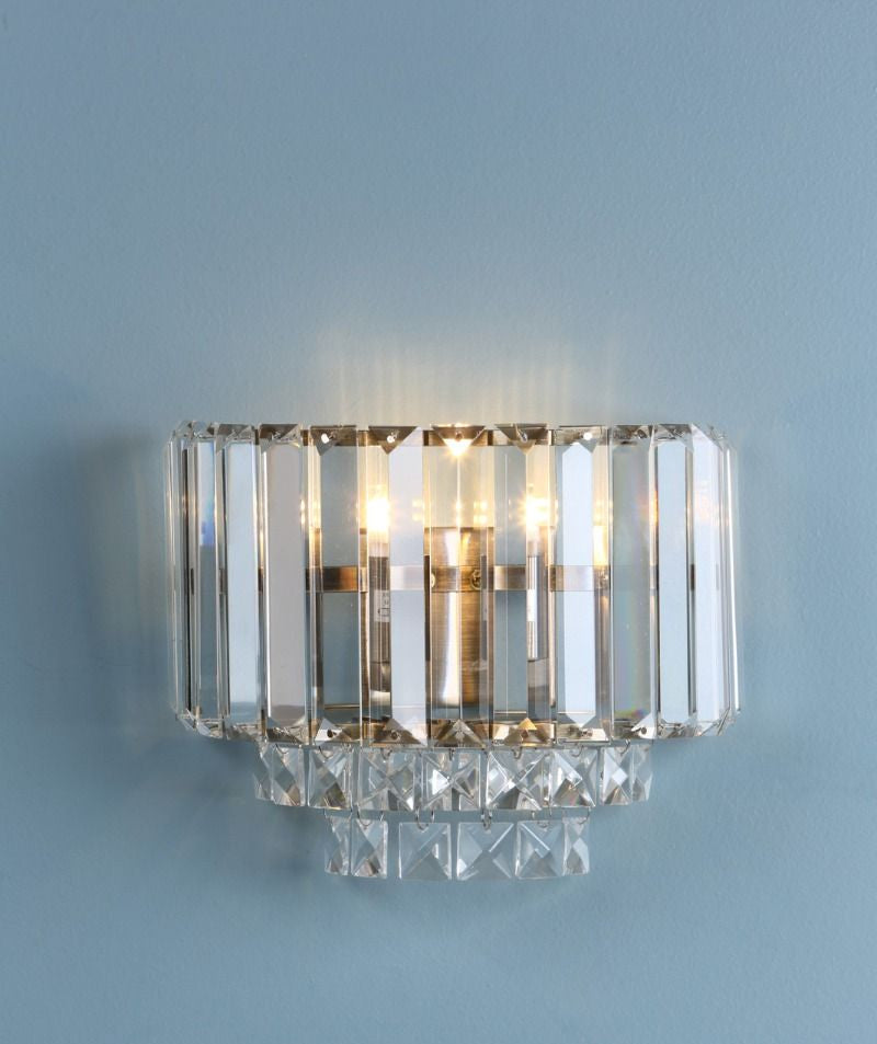 Vienna Wall Light Antique Brass Crystal- Promotional Offer