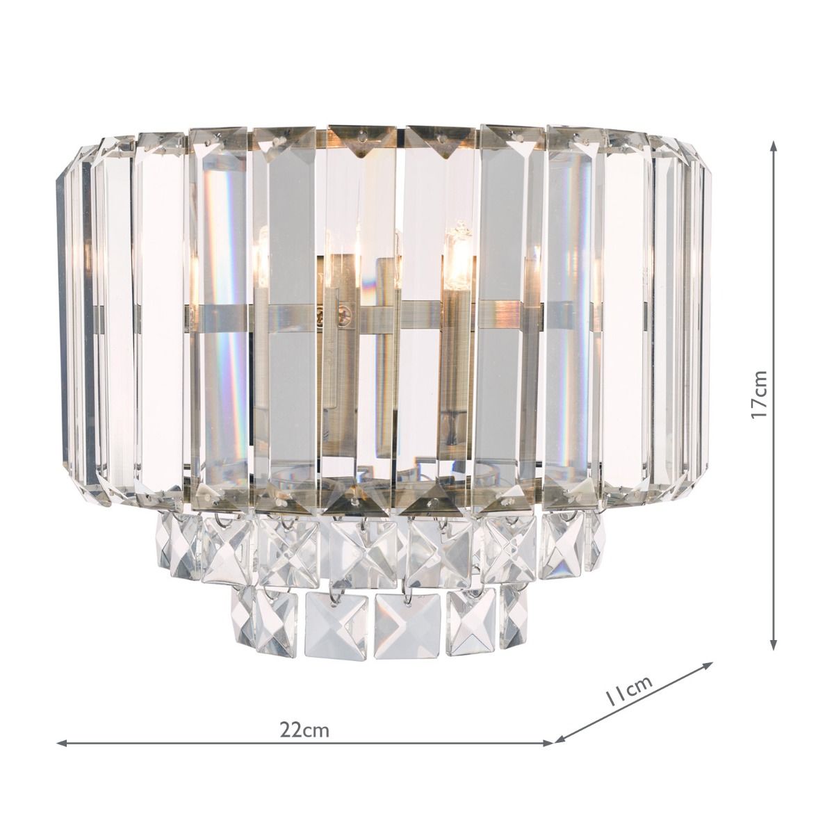 Vienna Wall Light Antique Brass Crystal- Promotional Offer