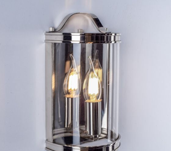 Harrington Wall Light Matt Black/ Antique Brass/ Polished Nickel and Glass