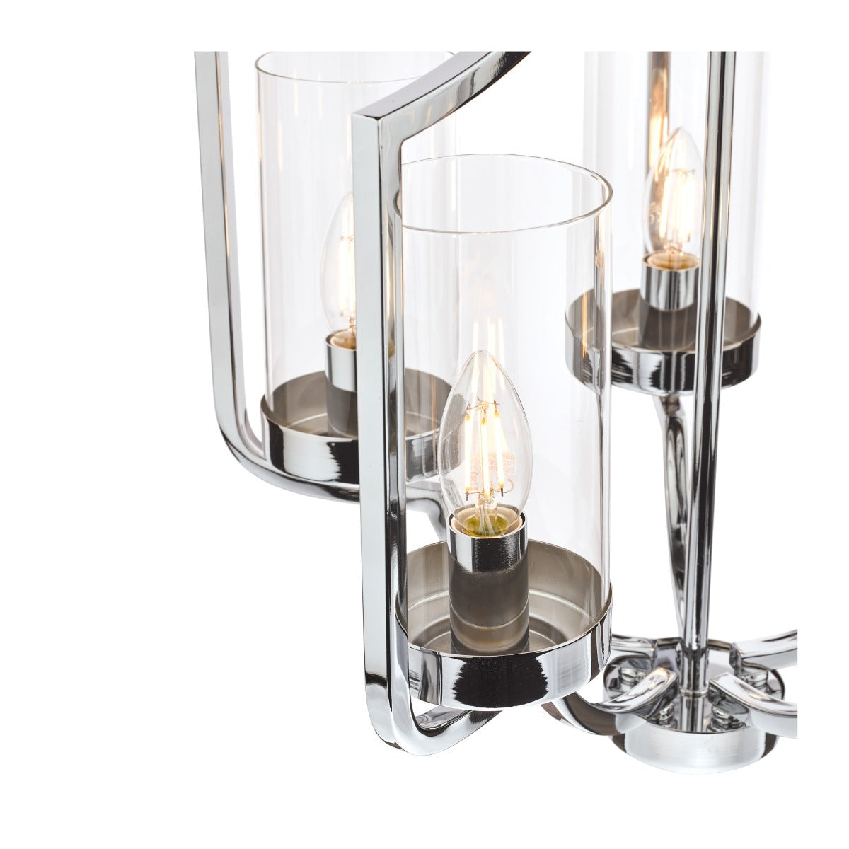 Joseph 3/5Lt Chandelier Antique Brass/Polished Chrome Glass E14