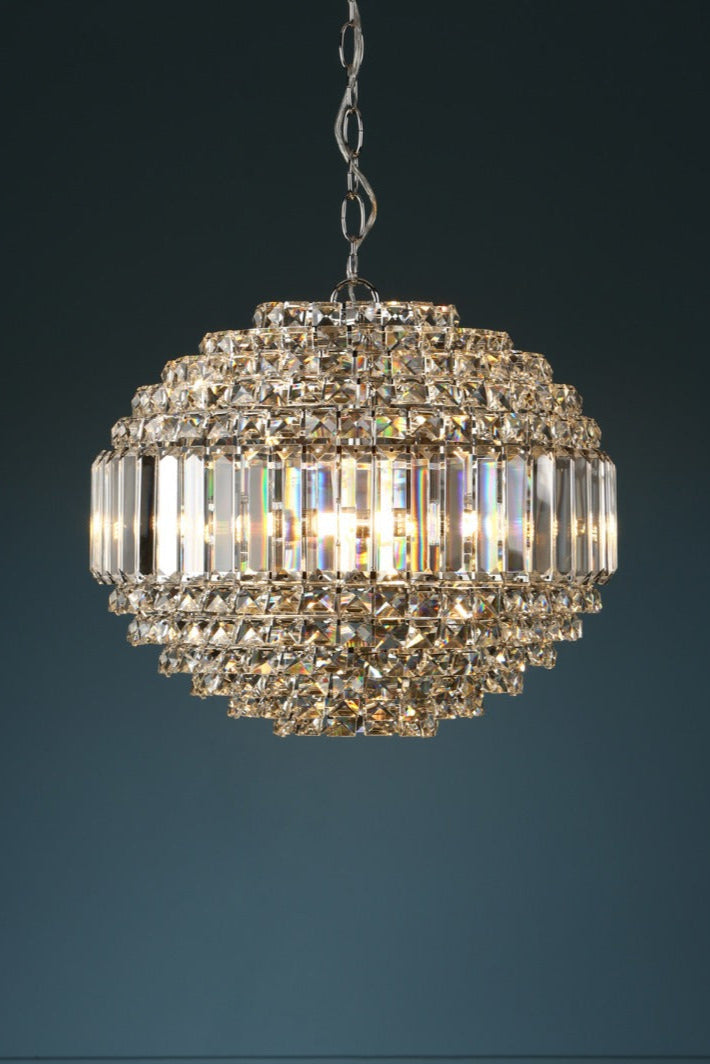 Vienna 5lt Chandelier Crystal & Polished Chrome G9