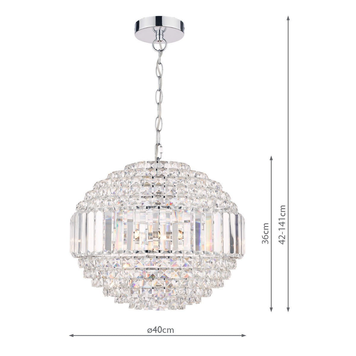 Vienna 5lt Chandelier Crystal & Polished Chrome G9