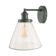 Isaac IP44 Outdoor Wall Light Charcoal Glass