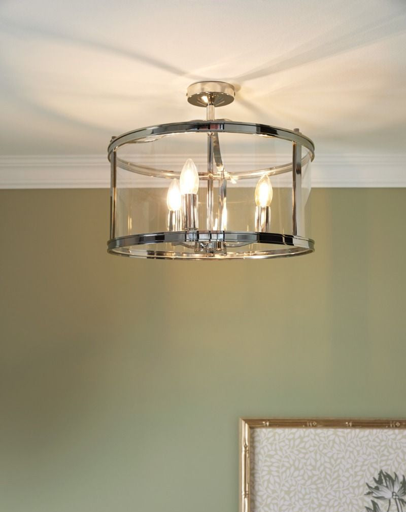 Harrington 3 Light Semi-Flush- Various Finishes