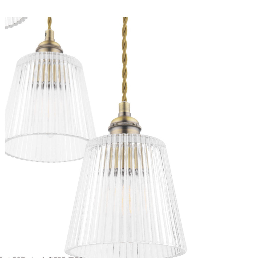 Callaghan 3 Light Pendant Antique Brass and Glass E14
