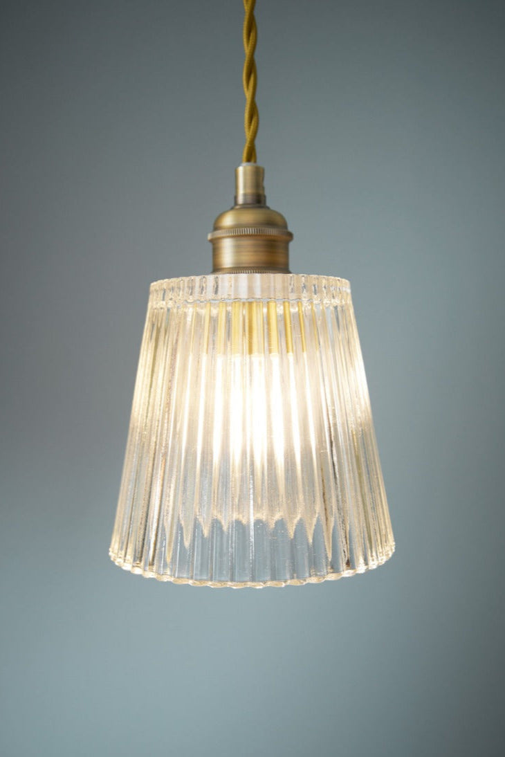 Callaghan 3 Light Pendant Antique Brass and Glass E14