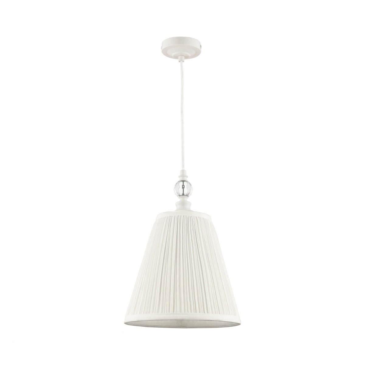 Ellis Pendant Satin Cream and Crystal With Shade