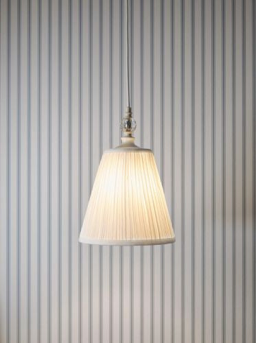 Ellis Pendant Satin Cream and Crystal With Shade