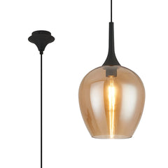 Benalla Single Pendant, 1 x E27 Wine Glass w Various Finishes