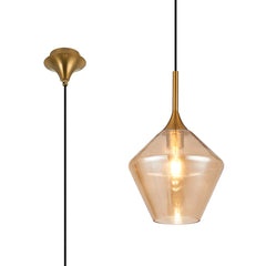 Benalla Single Pendant, 1 x E27 Diamond Glass w Various Finishes