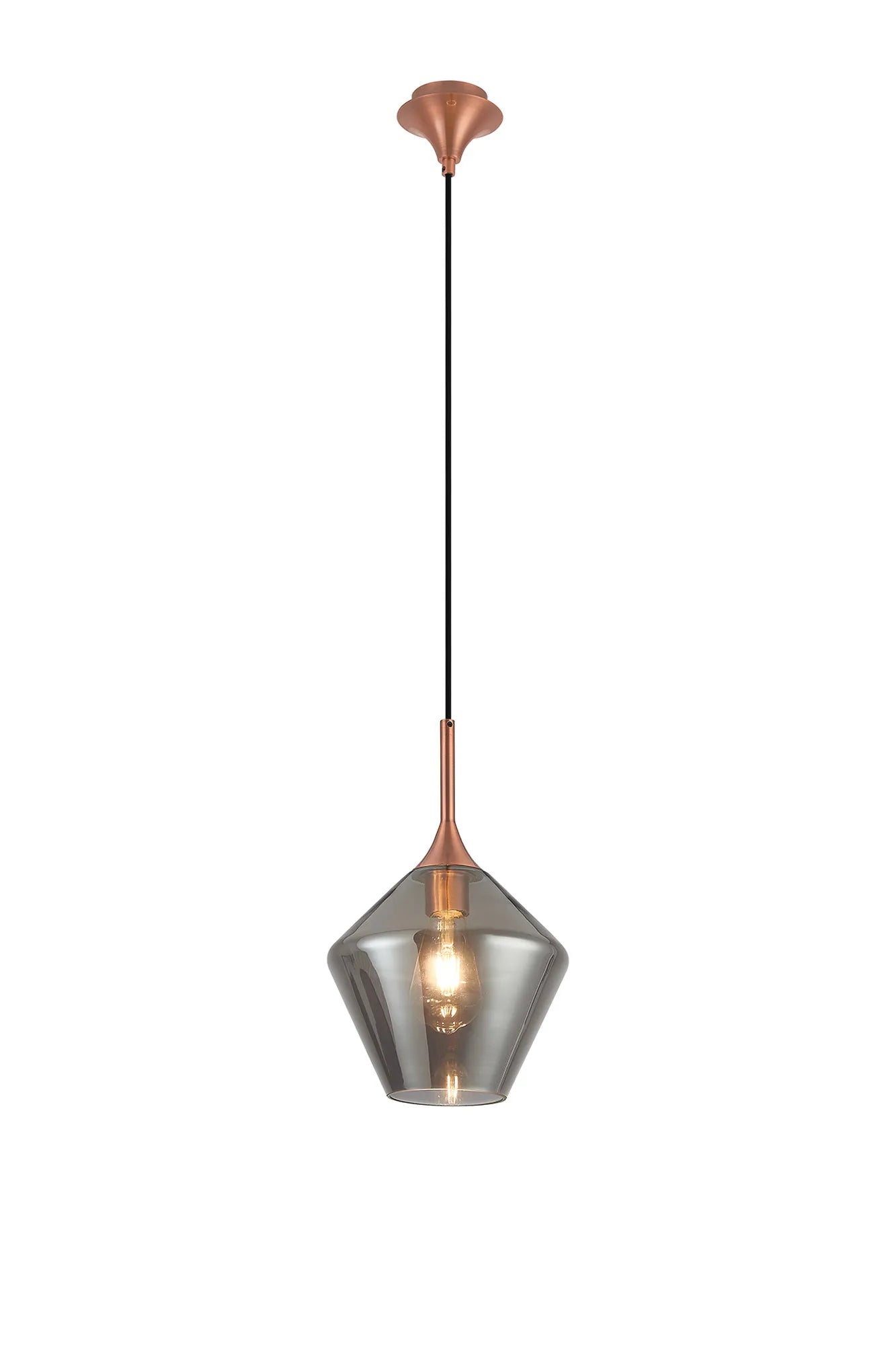 Benalla Single Pendant, 1 x E27 Diamond Glass w Various Finishes