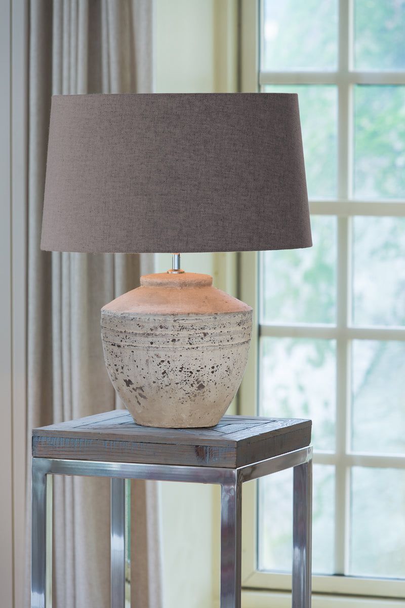 Lamp Base Toba Small Antique White,  Antique Grey - Cusack Lighting