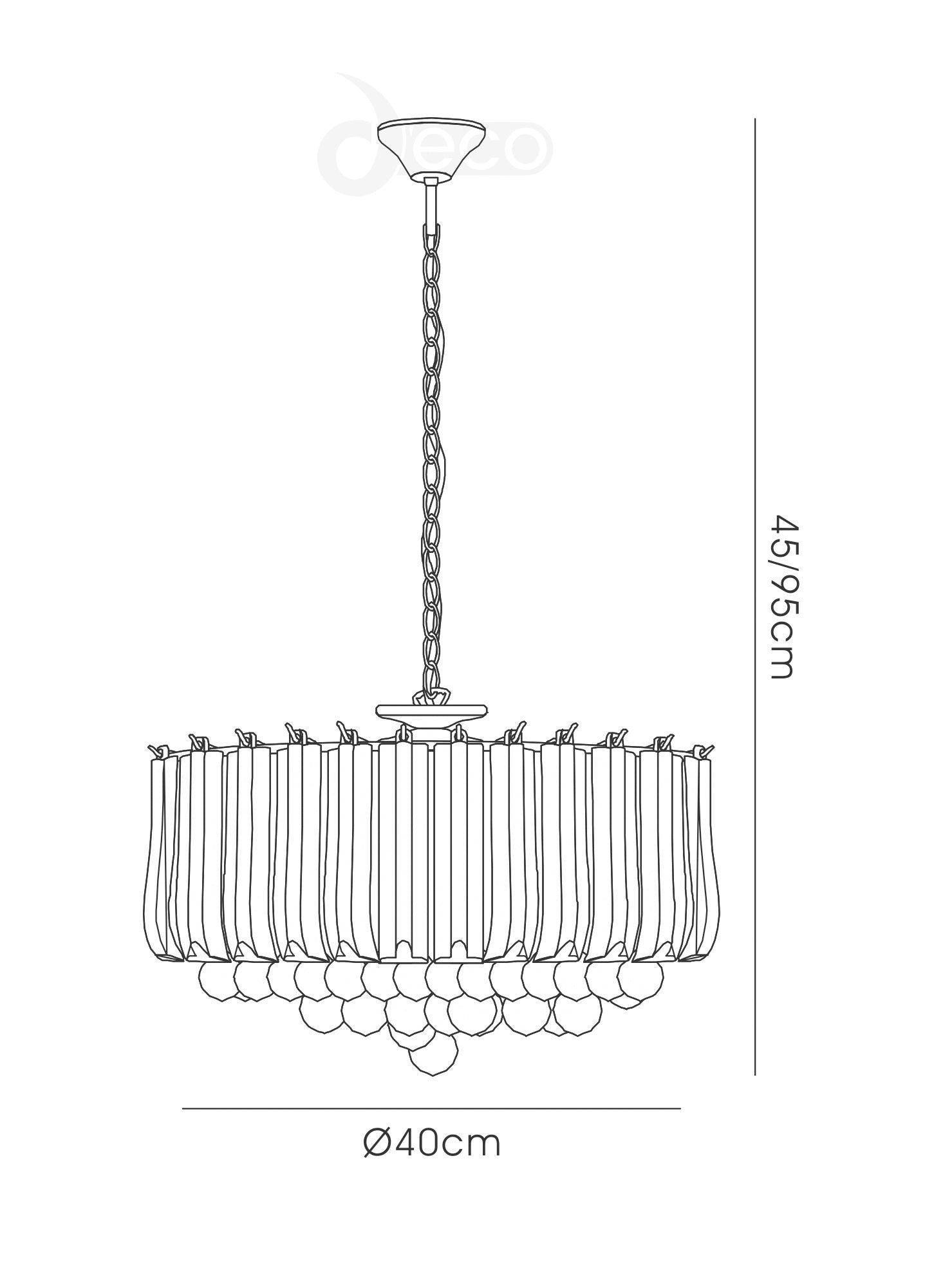 Lana Pendant With Acrylic Spheres, 5 Light E14 Polished Chrome Finish