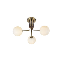 Lando 5Lt Semi Flush - Antique Brass with Opal Ball - Promotional Offer