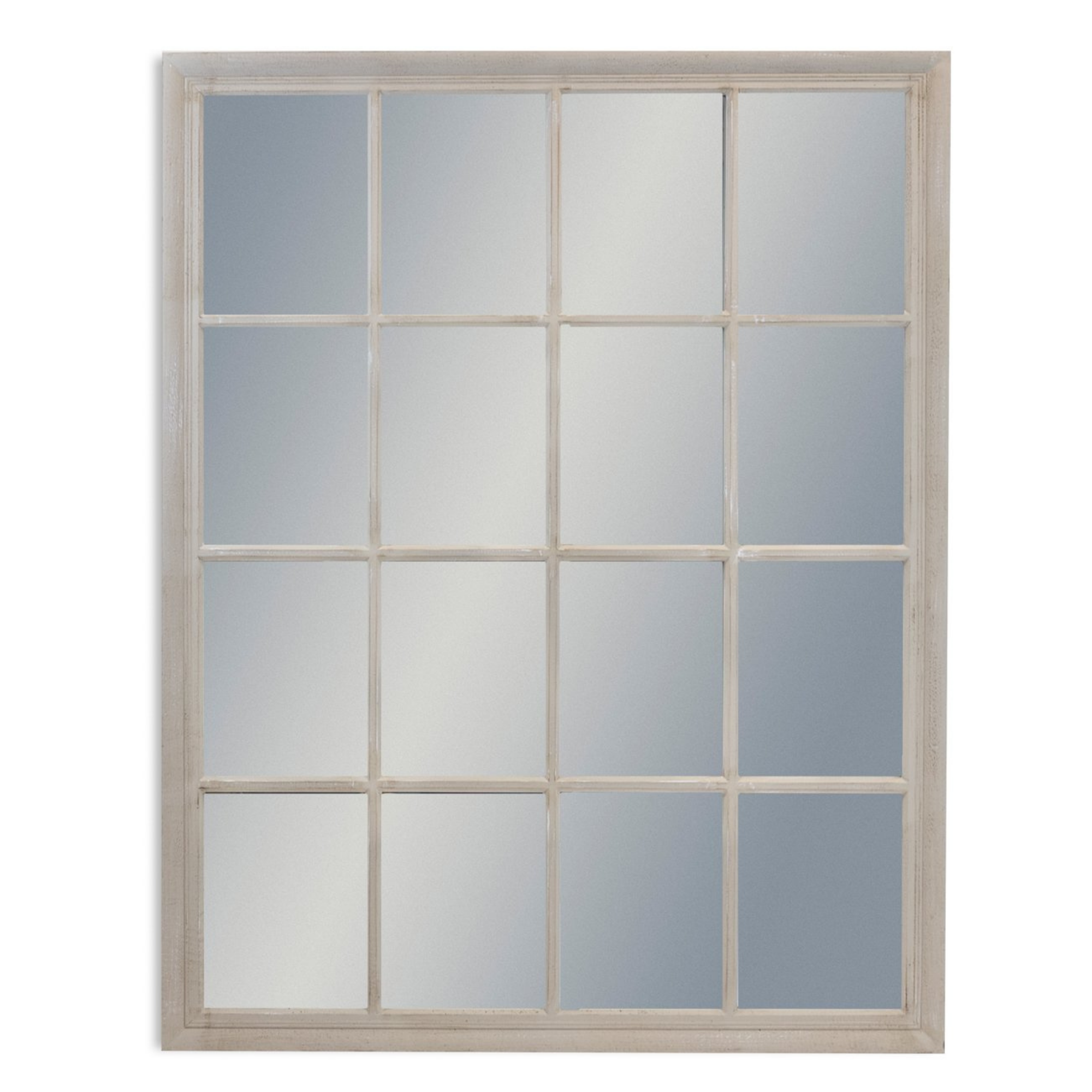 LARGE FRENCH GREY RECTANGULAR WINDOW MIRROR - Cusack Lighting