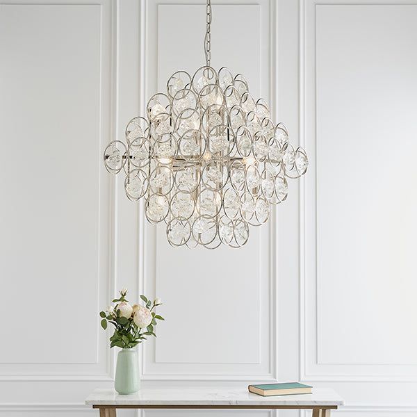 Large tiered pendant with crystal glass details - Cusack Lighting