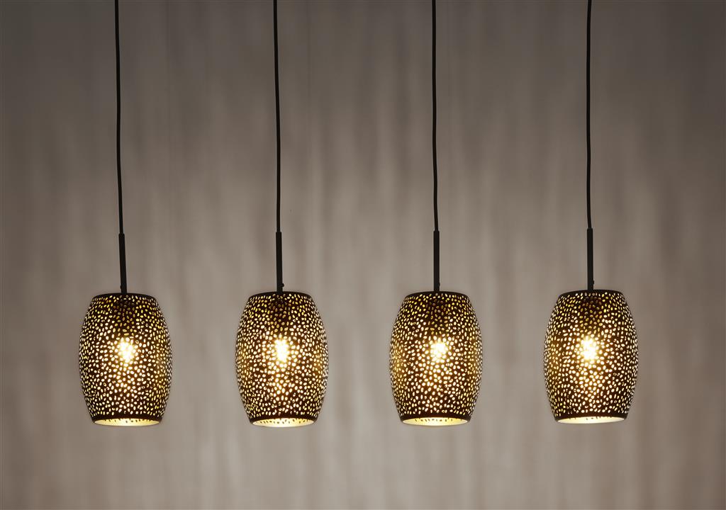 Laser 4Lt Kitchen Light - Black Laser Cut Metal