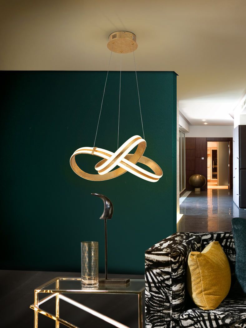 Lazas Pendant Light, Gold Leaf, Ø52