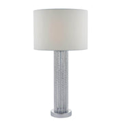 Dar Lazio Table Lamp Silver C/W White Cotton Shade - Cusack Lighting