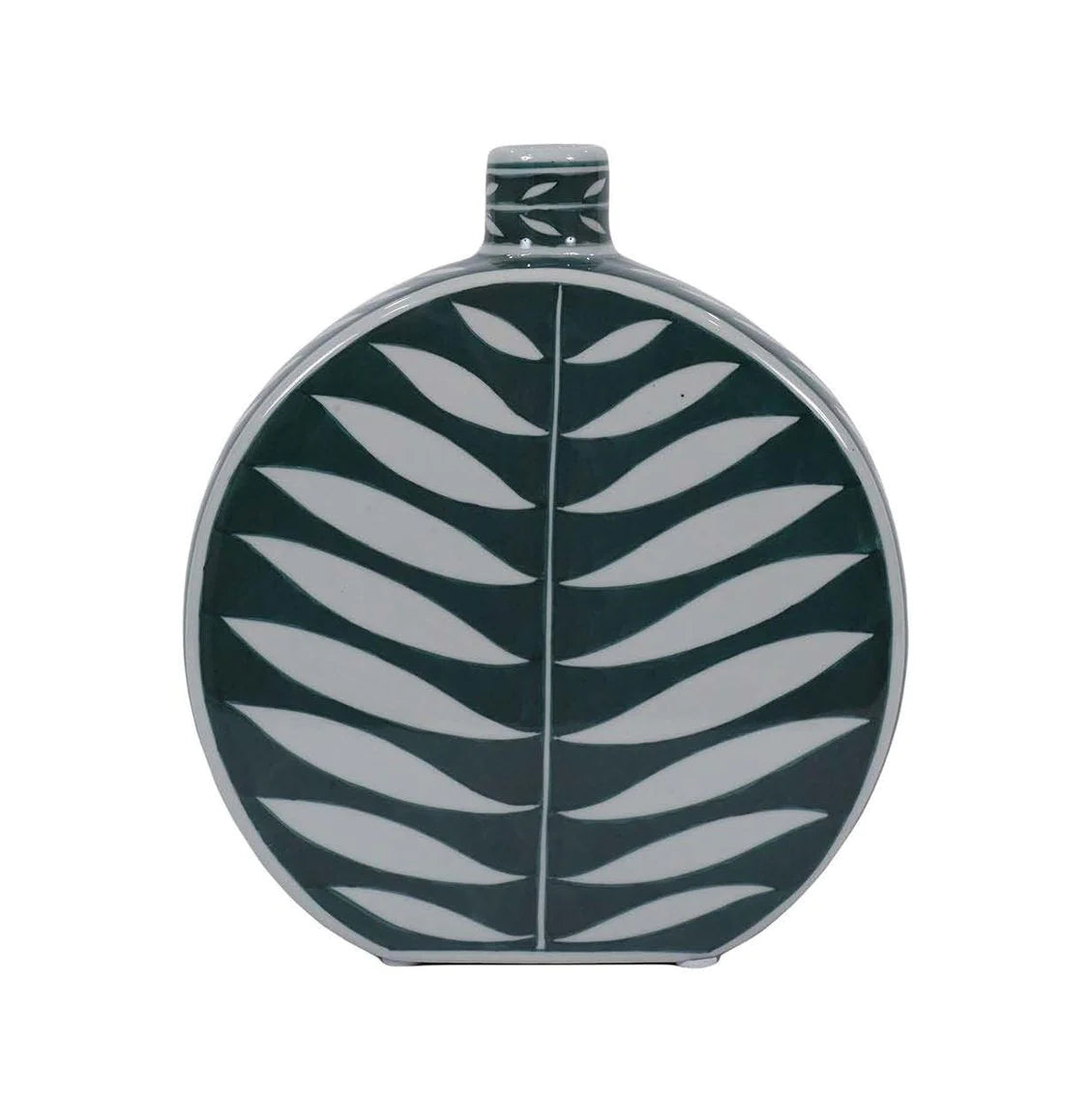 Leaf Small Bottle - Green Leaf Pattern Finish