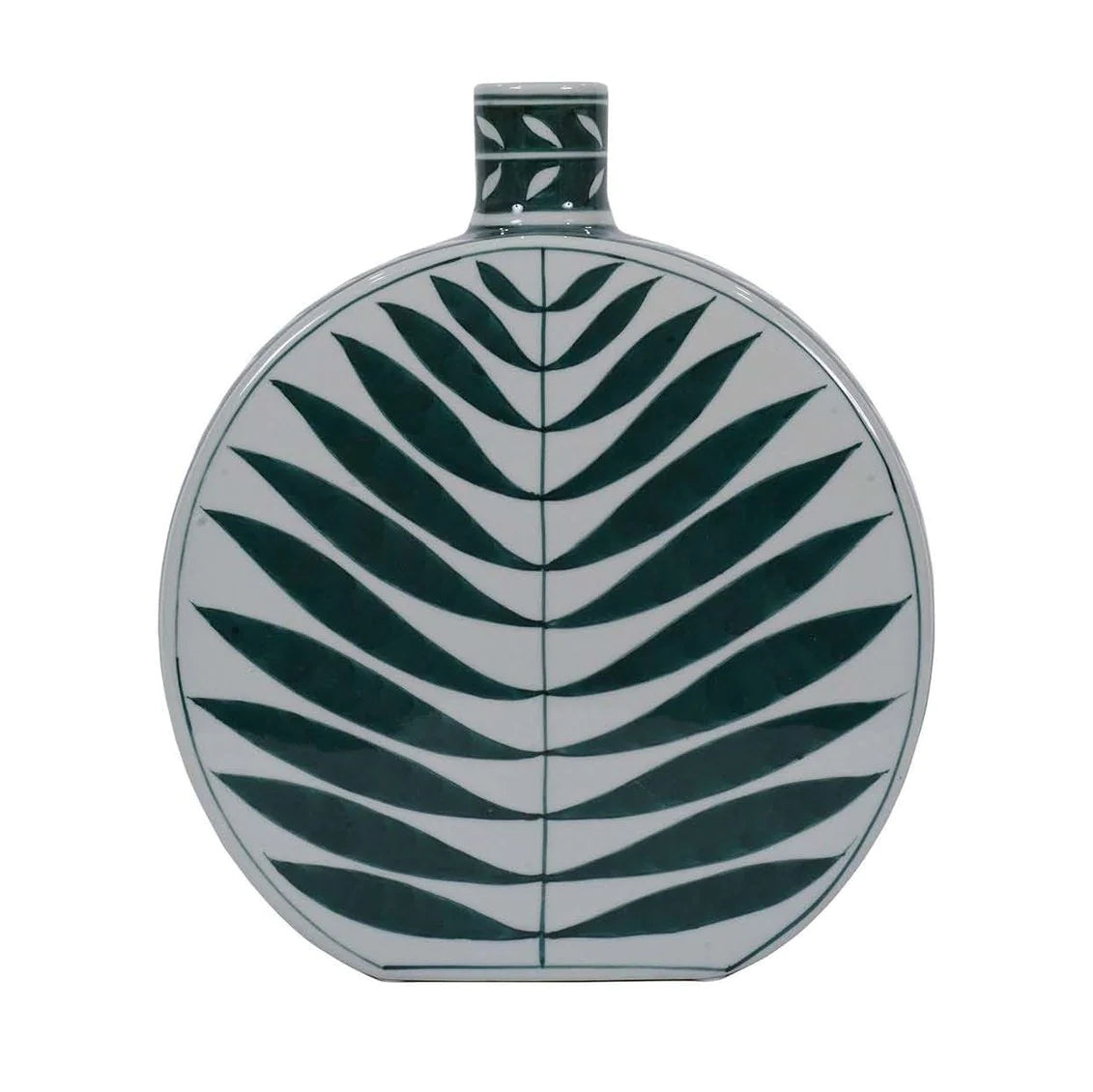 Leaf Large Bottle - Green Leaf Pattern Finish