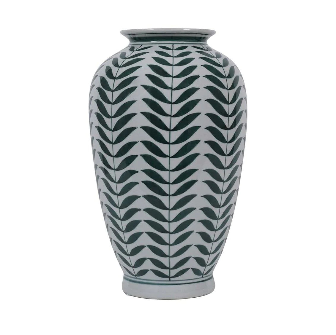 Leaf Vase - Green Leaf Pattern Finish