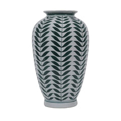 Leaf Vase - Green Leaf Pattern Finish